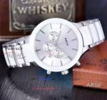 Perfect Replica RADO Centrix Chronograph Watch Silver & White Ceramic